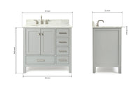 Ariel cambridge 36-37 in. left offset oval single sink vanity with (0.75,1.5,2) in countertop