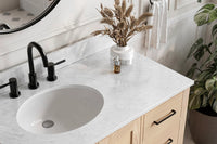 Ariel cambridge 36-37 in. left offset oval single sink vanity with (0.75,1.5,2) in countertop