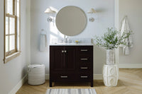 Ariel cambridge 36-37 in. left offset rectangle single sink vanity with (0.75,1.5,2) in countertop