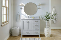 Ariel cambridge 36-37 in. left offset rectangle single sink vanity with (0.75,1.5,2) in countertop