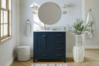 Ariel cambridge 36-37 in. left offset rectangle single sink vanity with (0.75,1.5,2) in countertop