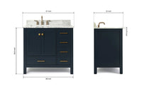 Ariel cambridge 36-37 in. left offset rectangle single sink vanity with (0.75,1.5,2) in countertop
