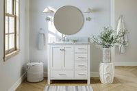 Ariel cambridge 36-37 in. left offset rectangle single sink vanity with (0.75,1.5,2) in countertop
