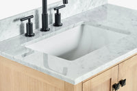 Ariel cambridge 36-37 in. left offset rectangle single sink vanity with (0.75,1.5,2) in countertop