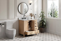 Ariel cambridge 36-37 in. left offset rectangle single sink vanity with (0.75,1.5,2) in countertop