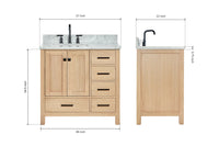 Ariel cambridge 36-37 in. left offset rectangle single sink vanity with (0.75,1.5,2) in countertop