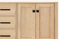 Ariel cambridge 36-37 in. right offset rectangle single sink vanity with carrara (0.75,1.5,2) in countertop