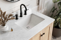 Ariel cambridge 37 in. right offset rectangle single sink vanity with carrara white marble 0.75 in countertop in white