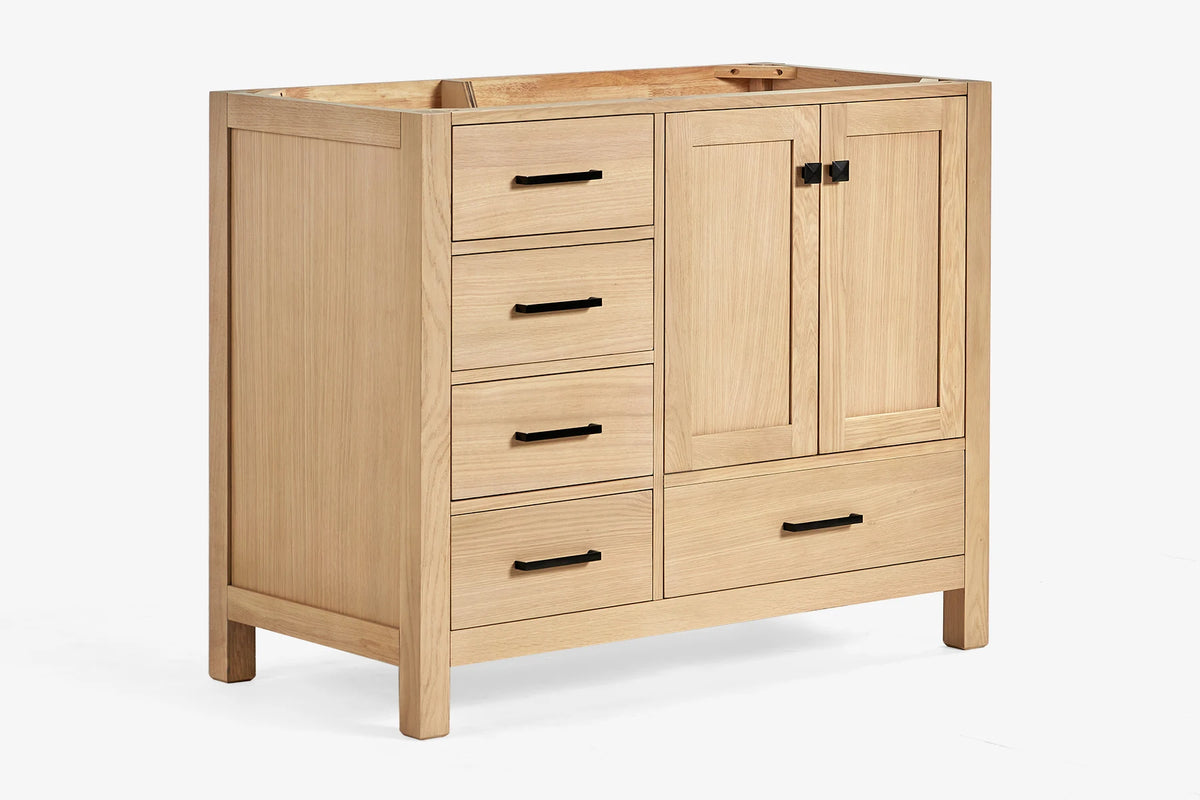 Ariel cambridge (42") right offset single sink base cabinet.