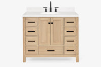 Ariel cambridge(42" & 43") single oval sink vanity with marble (0.75",1.5" & 2") in countertop