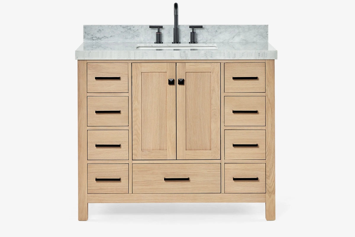Ariel cambridge 42-43 in. single rectangle sink vanity with( 0.75, 1.5 ,2) in countertop