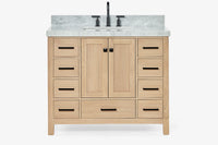 Ariel cambridge 42-43 in. single rectangle sink vanity with( 0.75, 1.5 ,2) in countertop