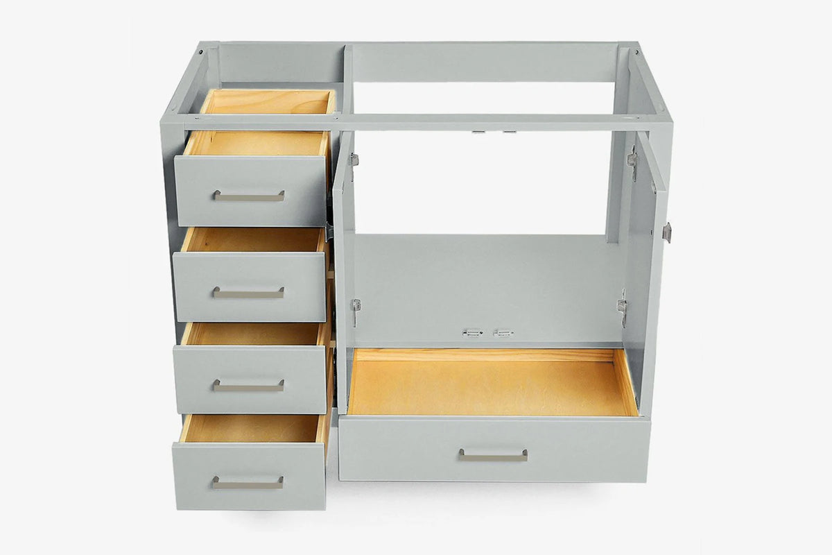 Ariel cambridge (42") right offset single sink base cabinet.