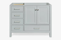Ariel cambridge (42") right offset single sink base cabinet.