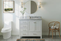 Ariel cambridge (42") right offset single sink base cabinet.