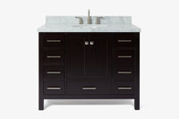 Ariel cambridge(42" & 43") single oval sink vanity with marble (0.75",1.5" & 2") in countertop