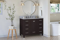 Ariel cambridge(42" & 43") single oval sink vanity with marble (0.75",1.5" & 2") in countertop