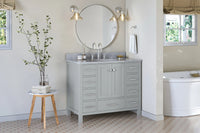 Ariel cambridge(42" & 43") single oval sink vanity with marble (0.75",1.5" & 2") in countertop
