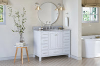 Ariel cambridge(42" & 43") single oval sink vanity with marble (0.75",1.5" & 2") in countertop
