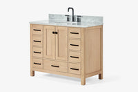 Ariel cambridge(42" & 43") single oval sink vanity with marble (0.75",1.5" & 2") in countertop