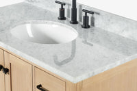 Ariel cambridge(42" & 43") single oval sink vanity with marble (0.75",1.5" & 2") in countertop