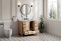 Ariel cambridge(42" & 43") single oval sink vanity with marble (0.75",1.5" & 2") in countertop