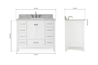 Ariel cambridge 42-43 in. single rectangle sink vanity with( 0.75, 1.5 ,2) in countertop