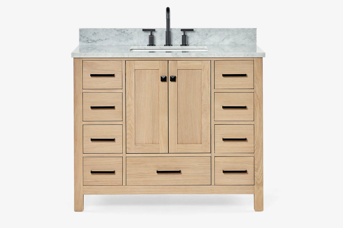 Ariel cambridge 42-43 in. single rectangle sink vanity with( 0.75, 1.5 ,2) in countertop