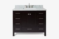 Ariel cambridge 42-43 in. single rectangle sink vanity with( 0.75, 1.5 ,2) in countertop