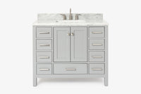 Ariel cambridge 42-43 in. single rectangle sink vanity with( 0.75, 1.5 ,2) in countertop