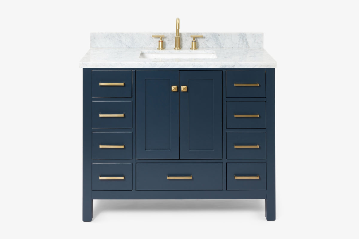 Ariel cambridge 42-43 in. single rectangle sink vanity with( 0.75, 1.5 ,2) in countertop