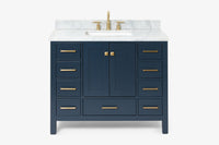 Ariel cambridge 42-43 in. single rectangle sink vanity with( 0.75, 1.5 ,2) in countertop