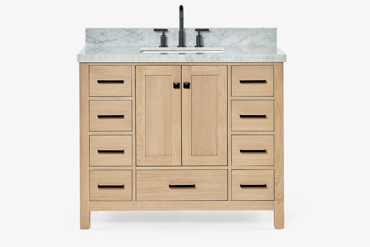Ariel cambridge 42-43 in. single rectangle sink vanity with( 0.75, 1.5 ,2) in countertop