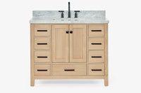 Ariel cambridge 42-43 in. single rectangle sink vanity with( 0.75, 1.5 ,2) in countertop