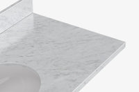 Ariel cambridge(42"&43") in. right offset oval single sink vanity with  marble (0.75",1.5"& 2") in countertop