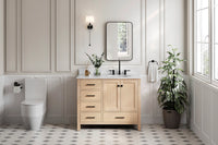 Ariel cambridge(42"&43") in. right offset oval single sink vanity with  marble (0.75",1.5"& 2") in countertop