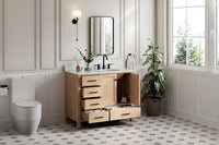 Ariel cambridge(42"&43") in. right offset oval single sink vanity with  marble (0.75",1.5"& 2") in countertop