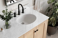 Ariel cambridge(42"&43") in. right offset oval single sink vanity with  marble (0.75",1.5"& 2") in countertop