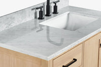 Ariel cambridge (43 inch, 42 inch) right offset single rectangular sink bathroom vanity with marble countertop (0.75 inch, 1.5 inch, 2 inch).