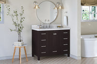 Ariel cambridge 42-43 in. single rectangle sink vanity with( 0.75, 1.5 ,2) in countertop