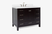 Ariel cambridge 42-43 in. single rectangle sink vanity with( 0.75, 1.5 ,2) in countertop