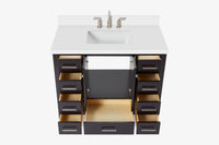 Ariel cambridge 42-43 in. single rectangle sink vanity with( 0.75, 1.5 ,2) in countertop