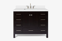 Ariel cambridge 42-43 in. single rectangle sink vanity with( 0.75, 1.5 ,2) in countertop