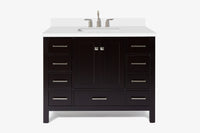 Ariel cambridge 42-43 in. single rectangle sink vanity with( 0.75, 1.5 ,2) in countertop