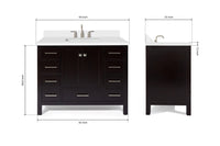 Ariel cambridge 42-43 in. single rectangle sink vanity with( 0.75, 1.5 ,2) in countertop