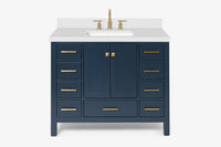 Ariel cambridge 42-43 in. single rectangle sink vanity with( 0.75, 1.5 ,2) in countertop