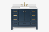 Ariel cambridge 42-43 in. single rectangle sink vanity with( 0.75, 1.5 ,2) in countertop