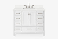 Ariel cambridge 42-43 in. single rectangle sink vanity with( 0.75, 1.5 ,2) in countertop
