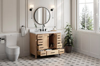 Ariel cambridge 42-43 in. single rectangle sink vanity with( 0.75, 1.5 ,2) in countertop