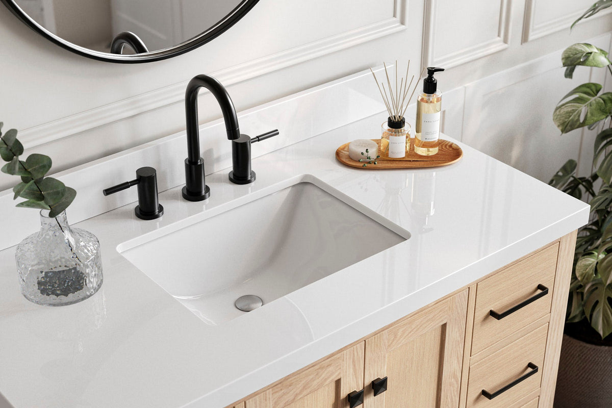 Ariel cambridge 42-43 in. single rectangle sink vanity with( 0.75, 1.5 ,2) in countertop